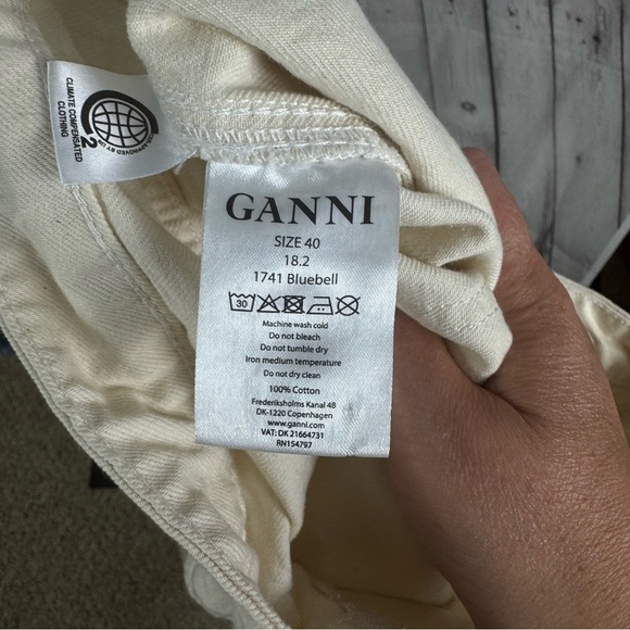 Ganni Extra Wide Leg Cream Color Bluebell Style Jeans Size 40 (8/10) - Picture 8 of 10